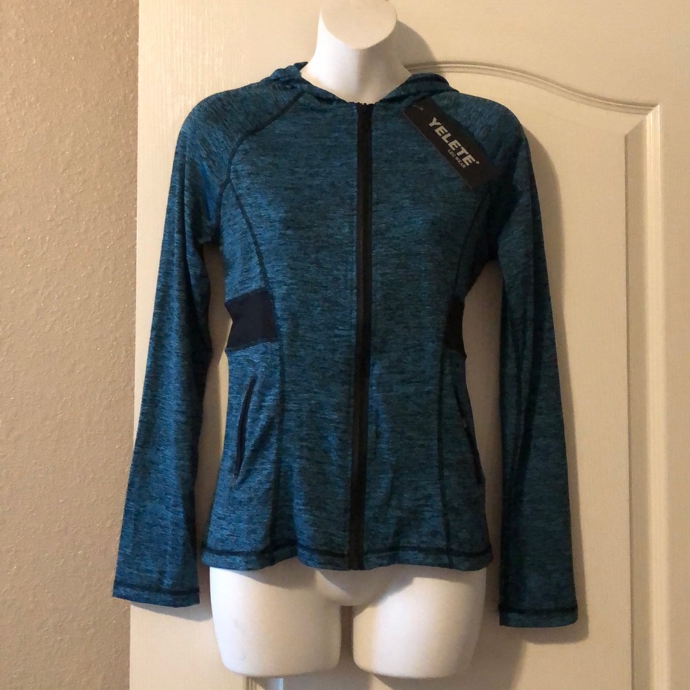 NWT teal and black active wear jacket